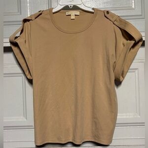 Michael Kors Tan Blouse with Button Accents
